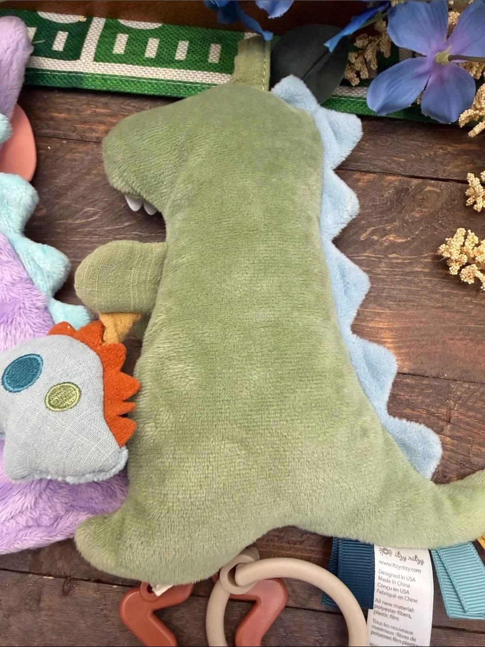 Itzy Ritzy Baby Sensory & Teether Toy Bundle - Set of 4 (Dino, Bunny, Bear) EUC
